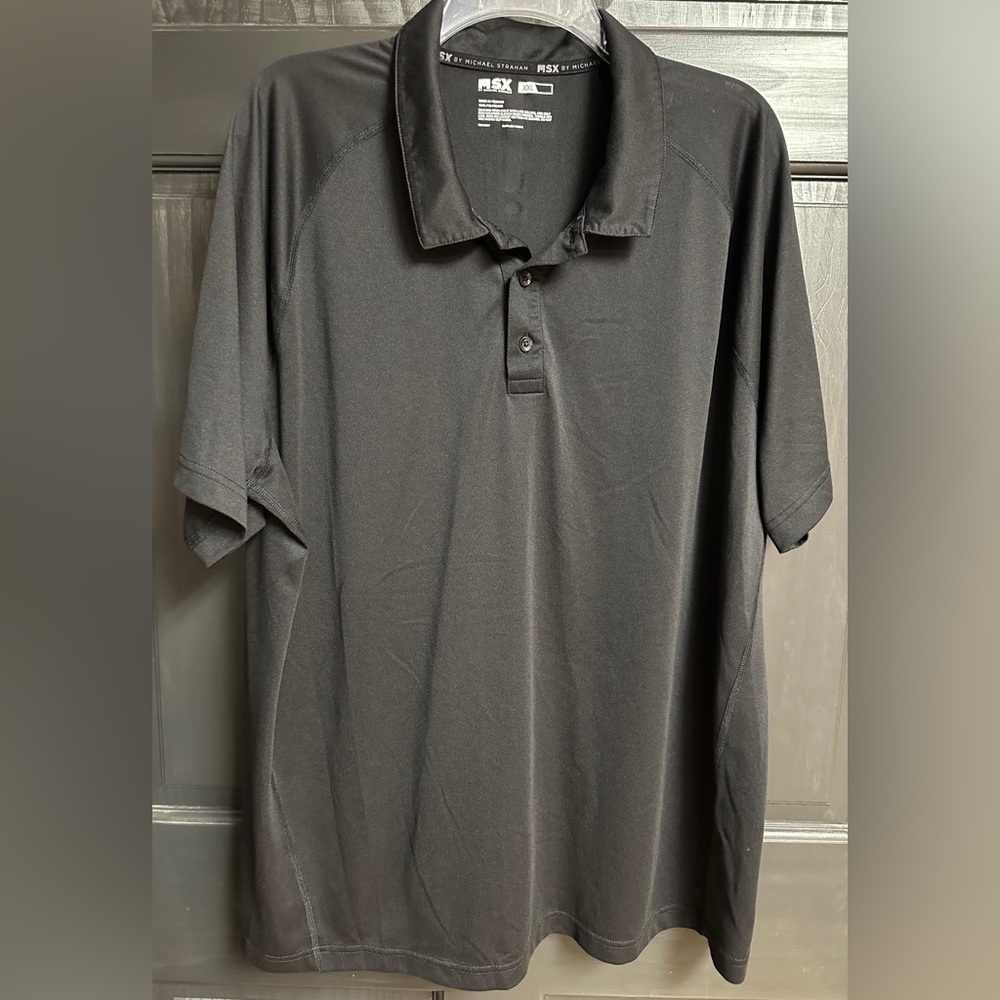 MSX by Michael Strahan Men’s Size XXL Black Moisture Wicking Polo Shirt